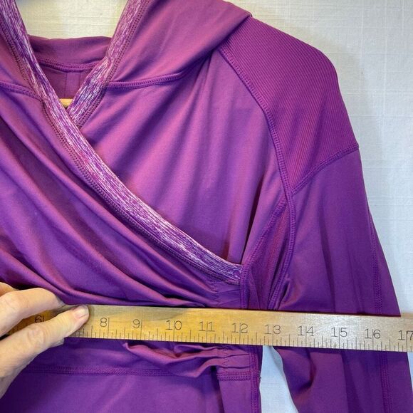 Lululemon Purple Long Sleeve Run For Your Life Wrap Pullover Hoodie Size 6 - Picture 8 of 10
